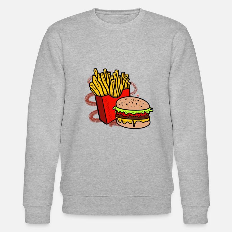 Frites et burger - Sweat bio CHANGER Stanley/Stella Unisexe - gris chiné