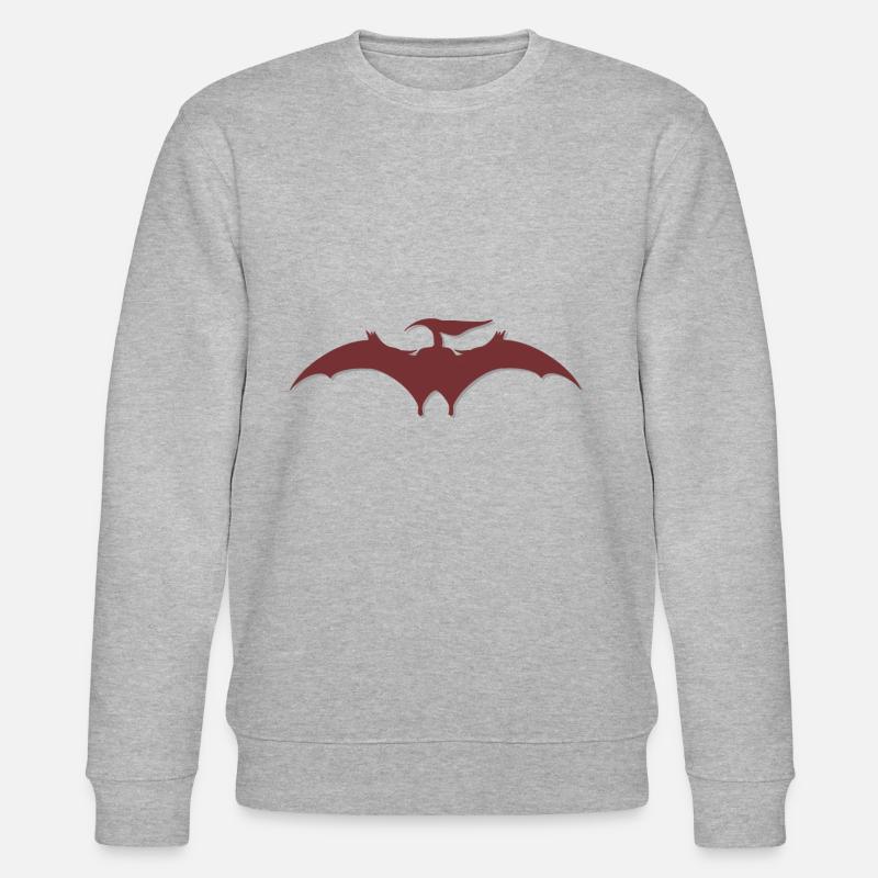 3D-Effekt roter Pterodaktylus - Stanley/Stella Unisex Bio-Sweatshirt CHANGER  - Grau meliert