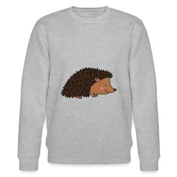 hedgehog igel herbst sonic garten winter stacheln - Stanley/Stella Unisex Bio-Sweatshirt CHANGER  - Grau meliert - Vorne - Nik (191cm) & Marisol (170cm)