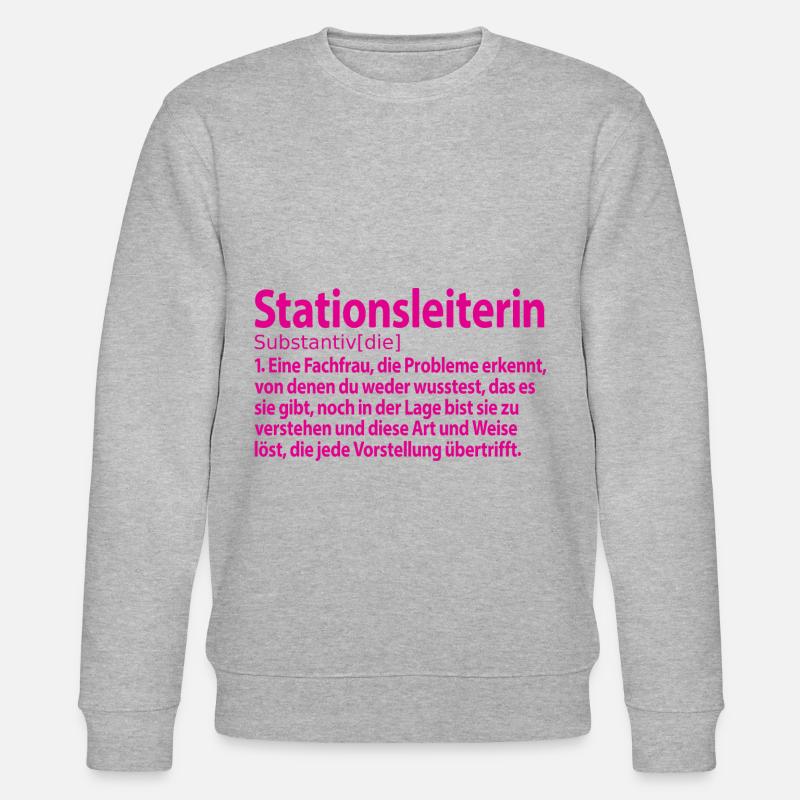 Abschiedsgeschenk Abschied Stationsleitung - Stanley/Stella Unisex Bio-Sweatshirt CHANGER  - Grau meliert