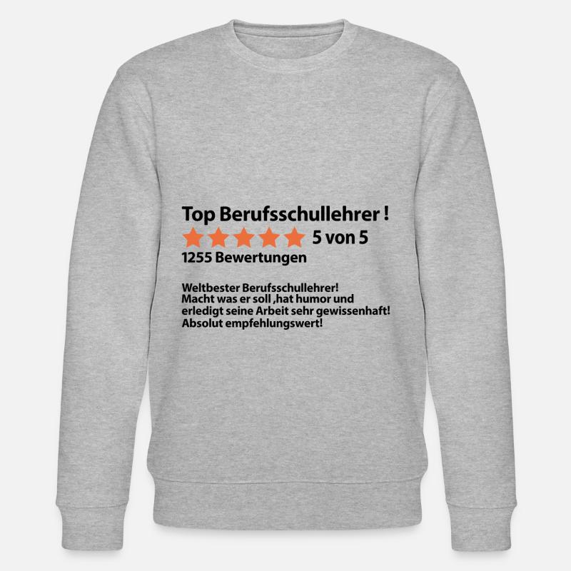 Abschiedsgeschenk Berufsschullehrer zum Abschied - Stanley/Stella Unisex Bio-Sweatshirt CHANGER  - Grau meliert