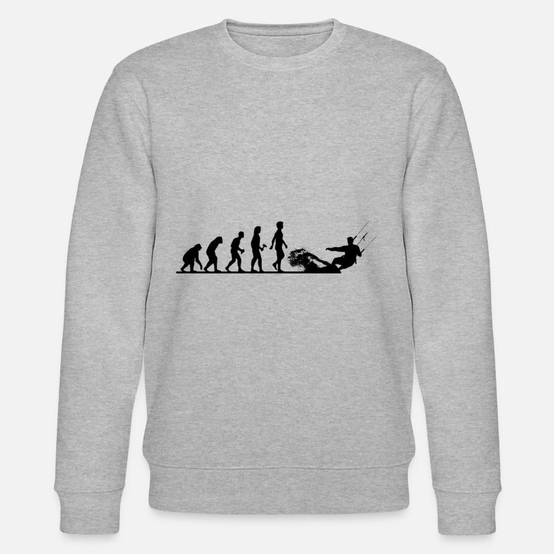 Die Evolution zum Kitesurfer - Stanley/Stella Unisex Bio-Sweatshirt CHANGER  - Grau meliert
