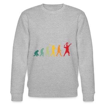 Tennisspieler Entwicklung Mensch Affe Mann Tennis - Stanley/Stella Unisex Bio-Sweatshirt CHANGER  - Grau meliert - Vorne - Nik (191cm) & Marisol (170cm)