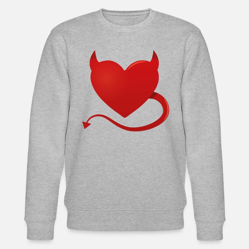 Devil Heart - Stanley/Stella CHANGER Unisex Organic Sweatshirt - heather grey