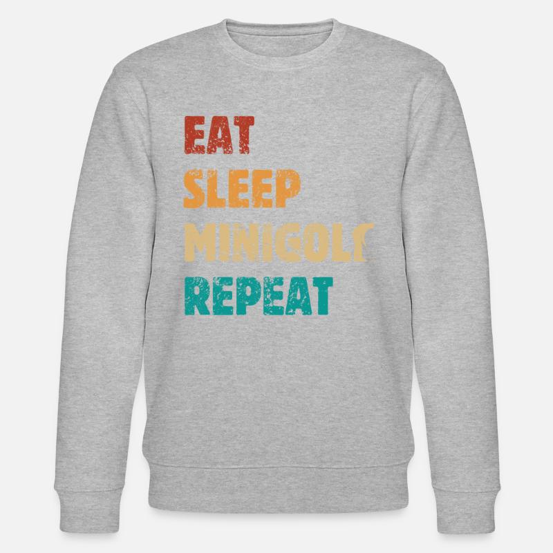 Eat Sleep Minigolf Repeat - Spruch - Stanley/Stella Unisex Bio-Sweatshirt CHANGER  - Grau meliert