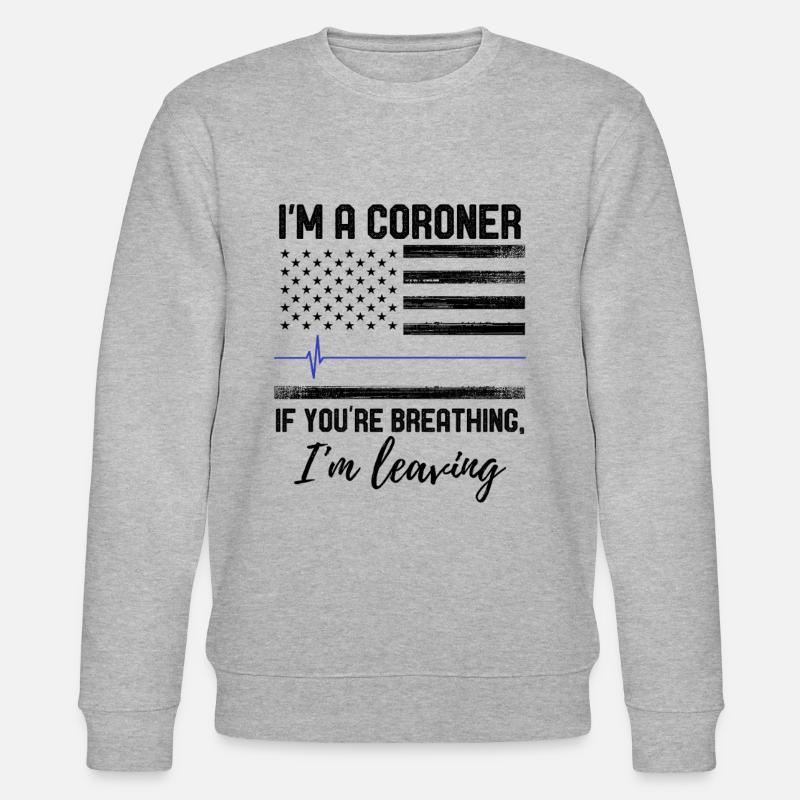 Forensik Gerichtsmediziner Schwarzer Humor Design - Stanley/Stella Unisex Bio-Sweatshirt CHANGER  - Grau meliert