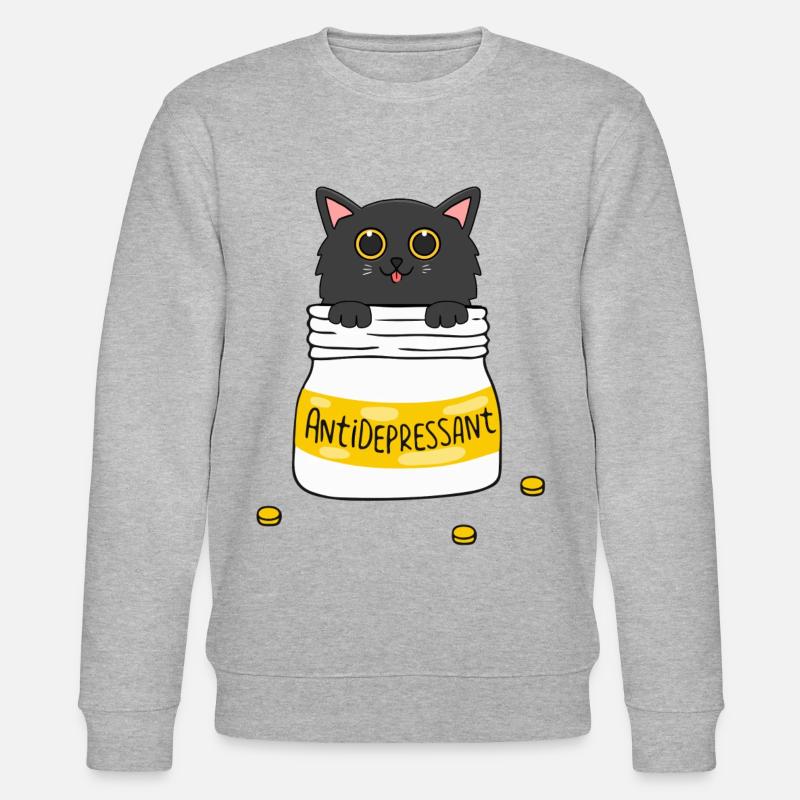 Antidepressivum Cat - Stanley/Stella Unisex Bio-Sweatshirt CHANGER  - Grau meliert
