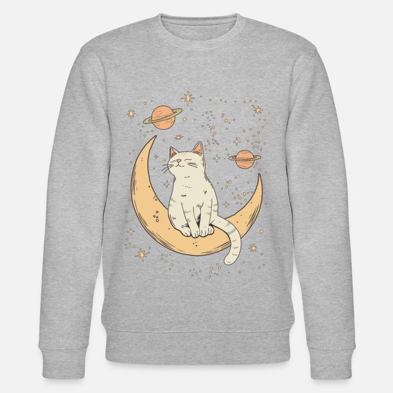Moon Cat - Stanley/Stella Unisex Bio-Sweatshirt CHANGER  - Grau meliert