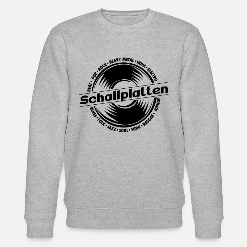 Schallplatten Retro Style Grafik - Stanley/Stella Unisex Bio-Sweatshirt CHANGER  - Grau meliert