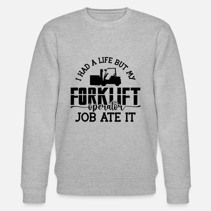 Stapler Staplerfahrer Gabelstapler Geschenkidee - Stanley/Stella Unisex Bio-Sweatshirt CHANGER  - Grau meliert