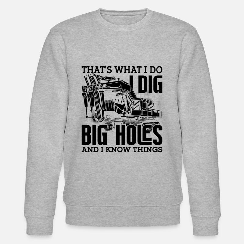 Bagger Bauarbeiter Baggerfahrer Geschenkidee - Stanley/Stella Unisex Bio-Sweatshirt CHANGER  - Grau meliert
