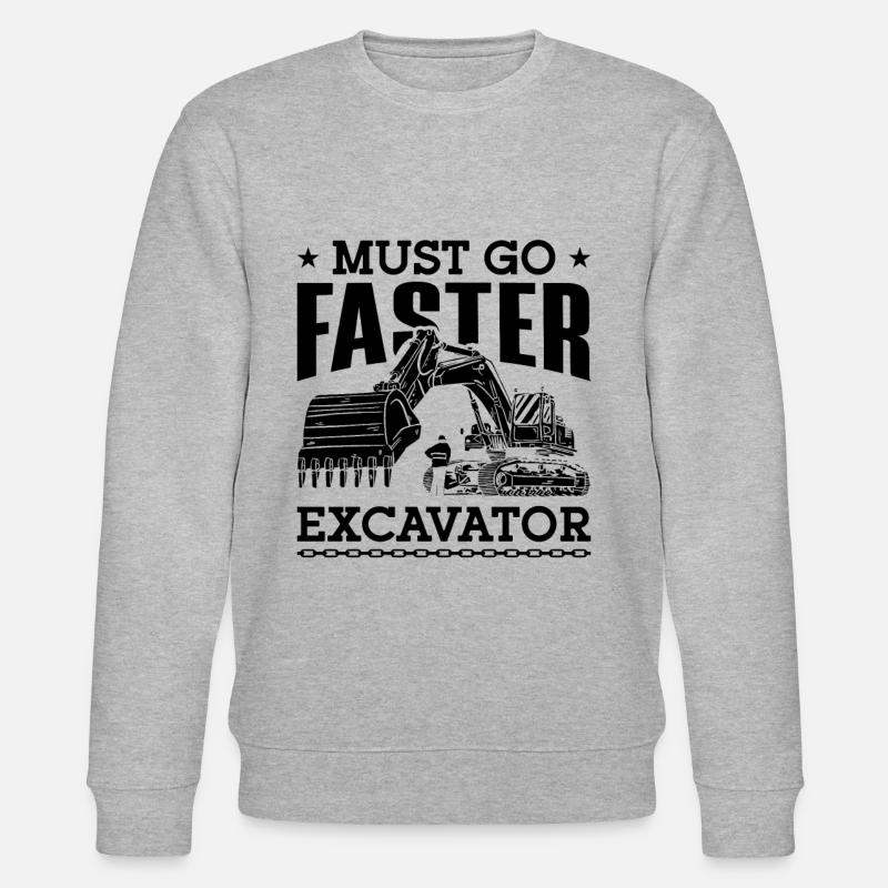 Baggern Bauarbeiter Baggerfahrer Geschenkidee - Stanley/Stella Unisex Bio-Sweatshirt CHANGER  - Grau meliert