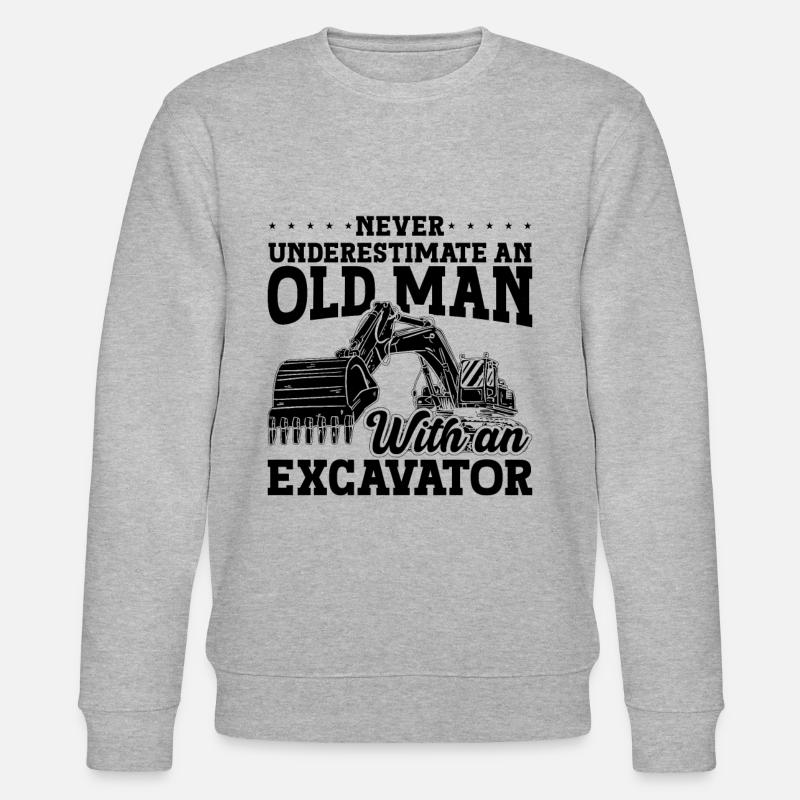 Bauarbeiter Baggerfahrer Bagger Geschenkidee - Stanley/Stella Unisex Bio-Sweatshirt CHANGER  - Grau meliert
