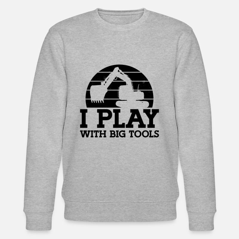 Bauarbeiter Baggern Baggerfahrer Geschenkidee - Stanley/Stella Unisex Bio-Sweatshirt CHANGER  - Grau meliert