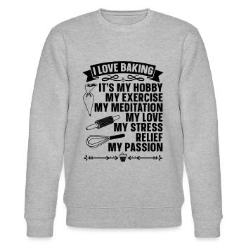 J’adore Baking Baker Bakery Chef Cupcake Bake - Sweat bio CHANGER Stanley/Stella Unisexe - gris chiné - Devant - Nik (191cm) & Marisol (170cm)