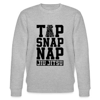 Tap Snap Nap Jiu Jitsu Combat Fighting Fighter - Stanley/Stella Unisex Bio-Sweatshirt CHANGER  - Grau meliert - Vorne - Nik (191cm) & Marisol (170cm)