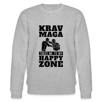 Krav Maga m’emmène dans un chasseur de défense de combat rapproché - Sweat bio CHANGER Stanley/Stella Unisexe - gris chiné - Devant - Nik (191cm) & Marisol (170cm)