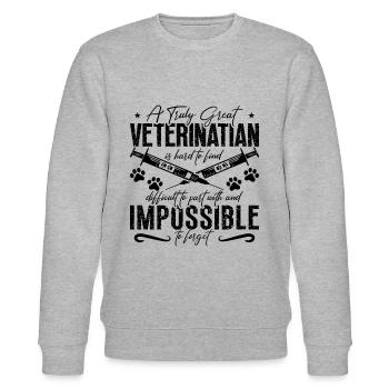 Un vétérinaire vétérinaire pour animaux de compagnie en médecine vétérinaire - Sweat bio CHANGER Stanley/Stella Unisexe - gris chiné - Devant - Nik (191cm) & Marisol (170cm)