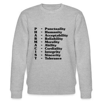 Pharmacist Punctuality Loves Medication Pharmacist - Stanley/Stella CHANGER Unisex Organic Sweatshirt - heather grey - Front - Nik (191cm) & Marisol (170cm)