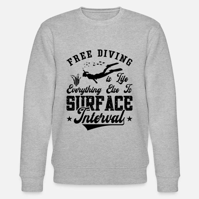 Apnoe Freitaucher Freitauchen Meer Geschenkidee - Stanley/Stella Unisex Bio-Sweatshirt CHANGER  - Grau meliert