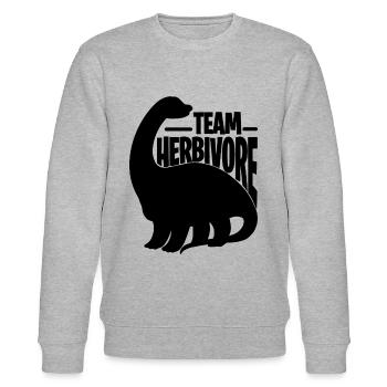 Team Herbivore Meatless Veganism Vegan Diet Lover - Stanley/Stella CHANGER Unisex Organic Sweatshirt - heather grey - Front - Nik (191cm) & Marisol (170cm)