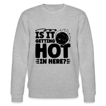 Is It Getting Hot Climate Global Warming Advocate - Stanley/Stella Unisex Bio-Sweatshirt CHANGER  - Grau meliert - Vorne - Nik (191cm) & Marisol (170cm)