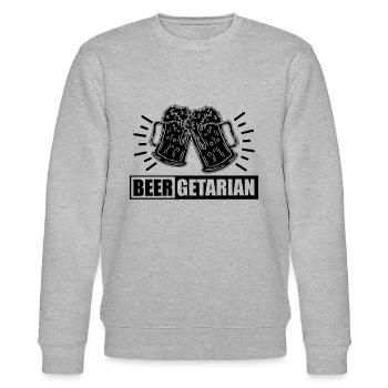 Beergetarian Beer Brewing Home Brewer Beer Brewer - Stanley/Stella CHANGER Unisex Organic Sweatshirt - heather grey - Front - Nik (191cm) & Marisol (170cm)