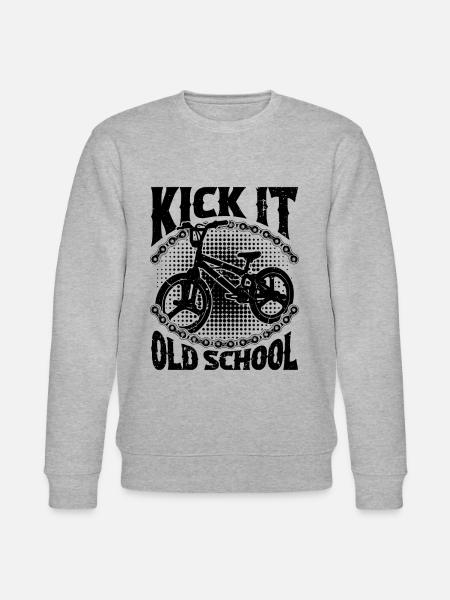 Kick It Old School BMX Racing Cycling BMX Rider - Stanley/Stella CHANGER Unisex Organic Sweatshirt - heather grey