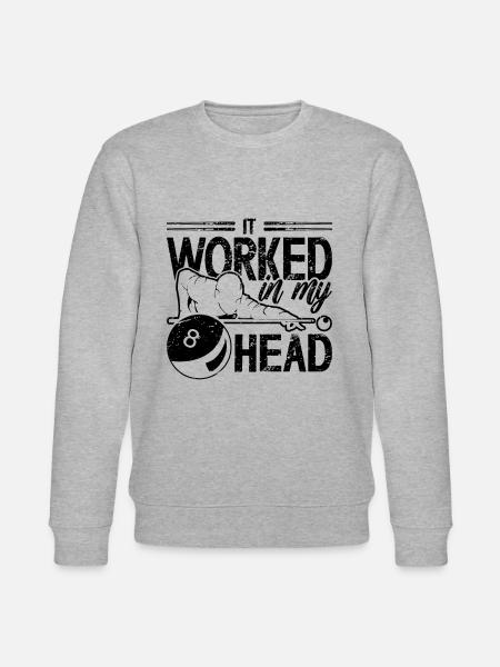 Det virkede i mit hoved elsker Cue Stick Pool Player - Stanley/Stella økologisk unisex-sweatshirt CHANGER  - grå meleret