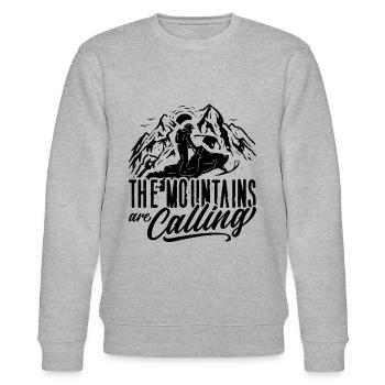 The Mountains Are Winter Sports Snowmobile Racer - Stanley/Stella Unisex Bio-Sweatshirt CHANGER  - Grau meliert - Vorne - Nik (191cm) & Marisol (170cm)
