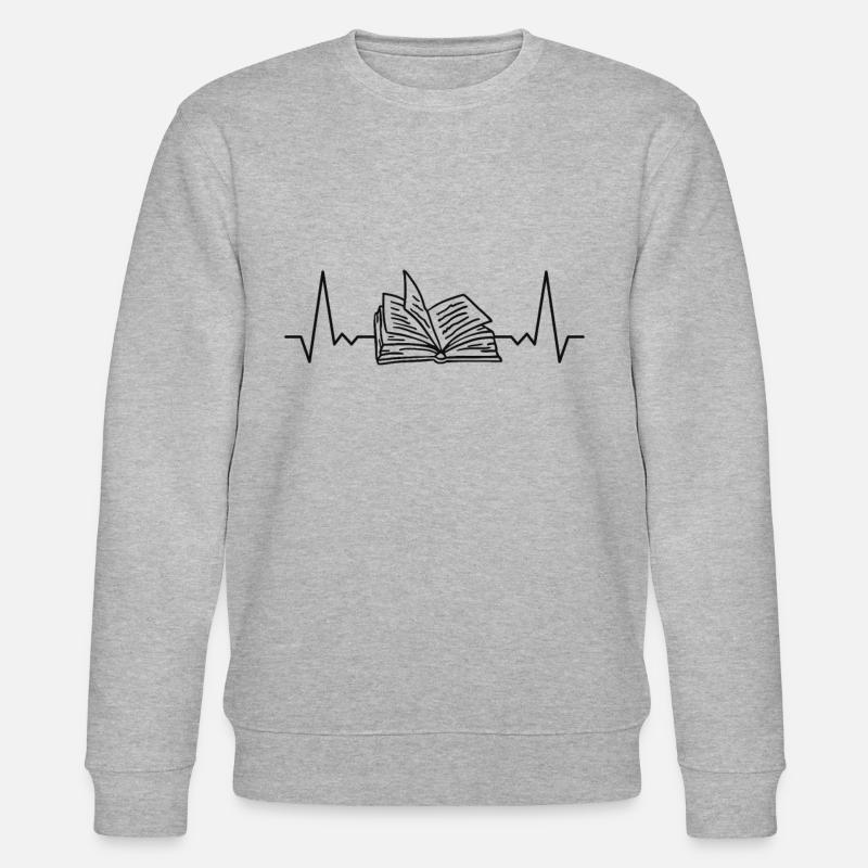 Book Pulsschlag EKG - Stanley/Stella Unisex Bio-Sweatshirt CHANGER  - Grau meliert