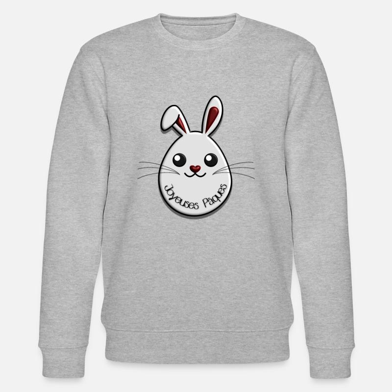 Lapin pâques mignon - Sweat bio CHANGER Stanley/Stella Unisexe - gris chiné