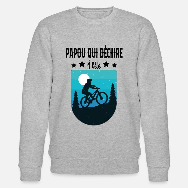 Papou Qui Déchire À Vélo - Sweat bio CHANGER Stanley/Stella Unisexe - gris chiné