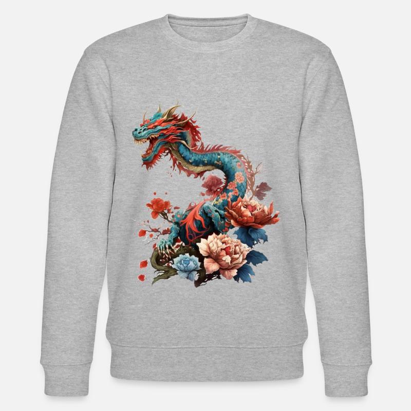 Cool Dragon - Stanley/Stella CHANGER Unisex Organic Sweatshirt - heather grey