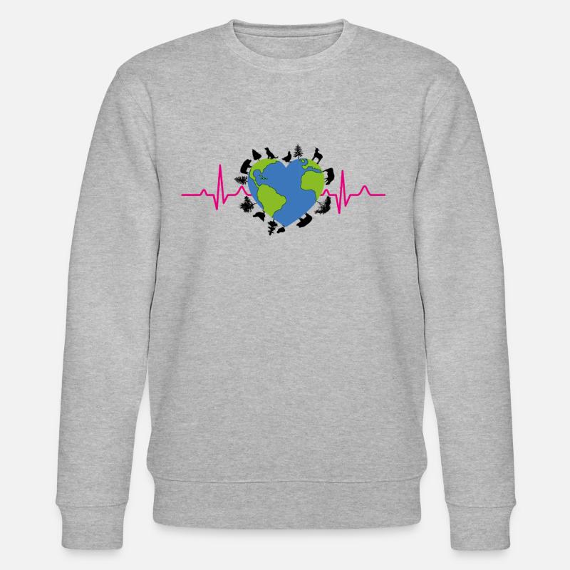 Der Herzschlag unserer Mutter Erde wird langsamer - Stanley/Stella Unisex Bio-Sweatshirt CHANGER  - Grau meliert
