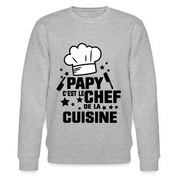 PAPY LE CHEF - Sweat bio CHANGER Stanley/Stella Unisexe - gris chiné - Devant - Nik (191cm) & Marisol (170cm)