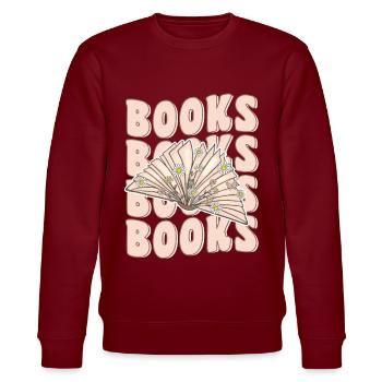 Groovy Book Lover Retro Cute Wildflower Book - Sweat bio CHANGER Stanley/Stella Unisexe - bordeaux - Devant - Nik (191cm) & Marisol (170cm)