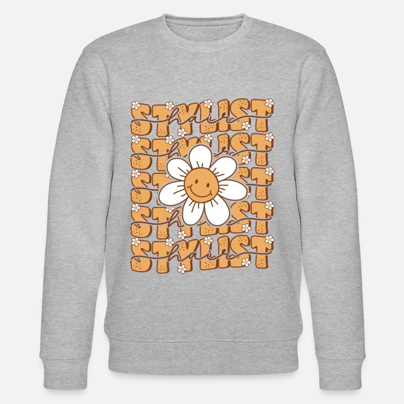 Groovy Retro Coiffeuse Daisy Flower - Sweat bio CHANGER Stanley/Stella Unisexe - gris chiné