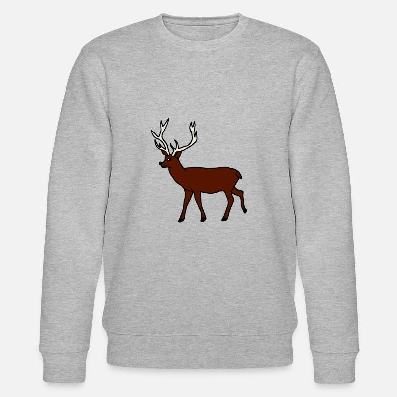 Hirsch, Waldtier - Stanley/Stella Unisex Bio-Sweatshirt CHANGER  - Grau meliert