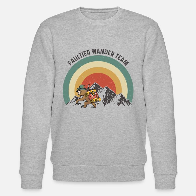 Faultier Wander Team - Stanley/Stella Unisex Bio-Sweatshirt CHANGER  - Grau meliert