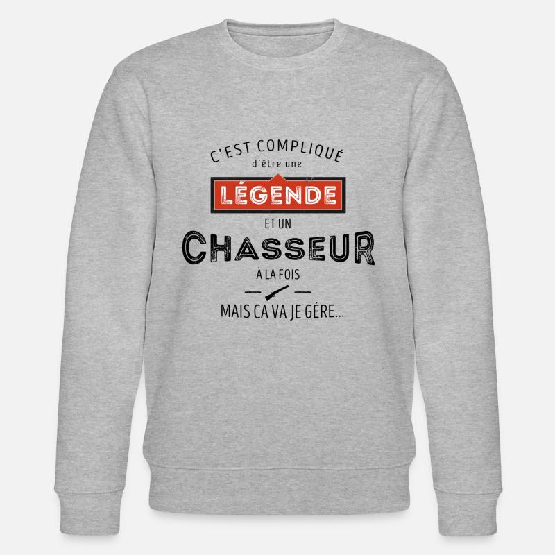 Légende et chasseur - Sweat bio CHANGER Stanley/Stella Unisexe - gris chiné