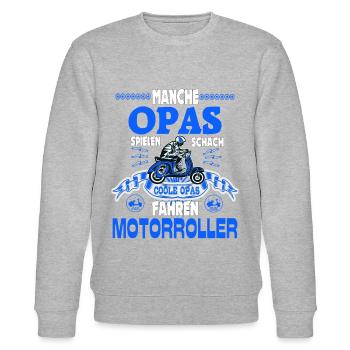 MANCHE OPAS SPIELEN SCHACH COOLE OPAS FAHREN.. - Stanley/Stella Unisex Bio-Sweatshirt CHANGER  - Grau meliert - Vorne - Nik (191cm) & Marisol (170cm)