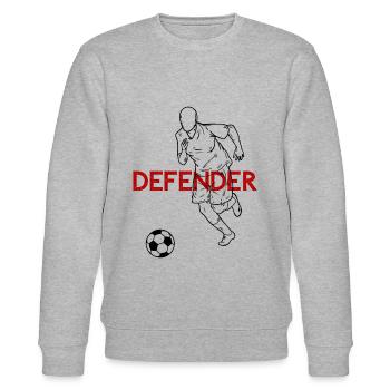 Verteidiger Abwehrspieler Fußball Spruch Geschenk - Stanley/Stella Unisex Bio-Sweatshirt CHANGER  - Grau meliert - Vorne - Nik (191cm) & Marisol (170cm)