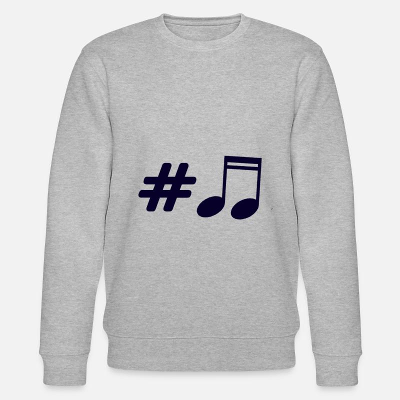 Music - Music Note - Stanley/Stella CHANGER Unisex Organic Sweatshirt - heather grey