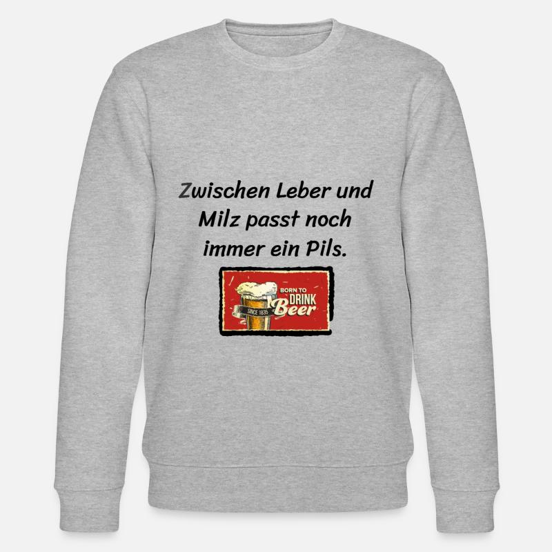 Bier Spruch - Stanley/Stella Unisex Bio-Sweatshirt CHANGER  - Grau meliert