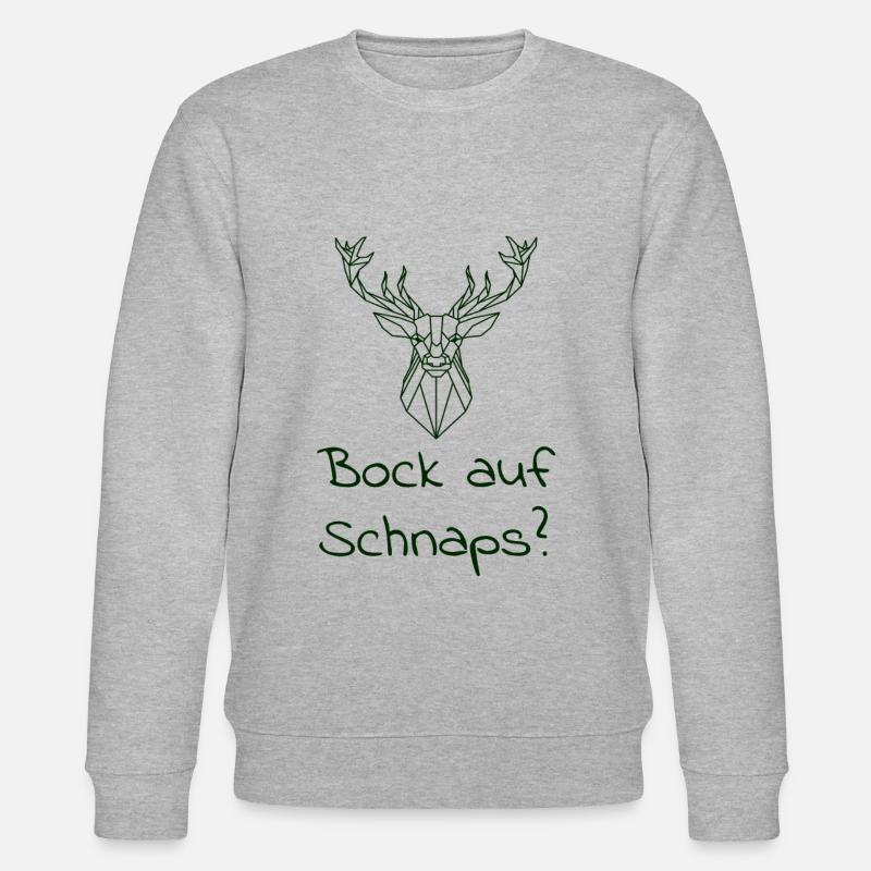 Schnaps trinken Spruch - Stanley/Stella Unisex Bio-Sweatshirt CHANGER  - Grau meliert
