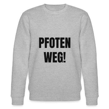 Pfoten Weg Fun Spruch - Stanley/Stella Unisex Bio-Sweatshirt CHANGER  - Grau meliert - Vorne - Nik (191cm) & Marisol (170cm)