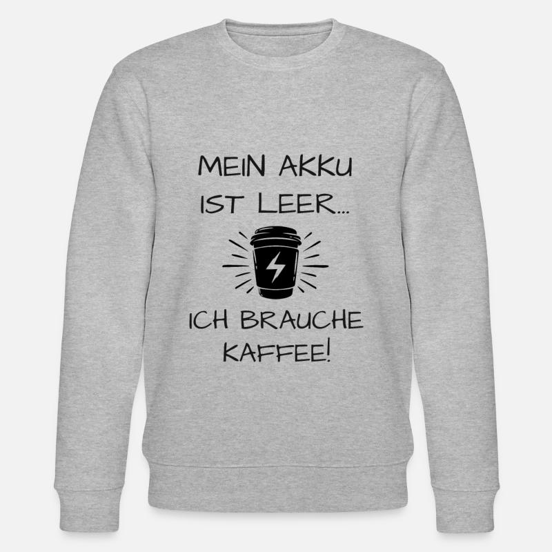 Kaffee Spruch - Stanley/Stella Unisex Bio-Sweatshirt CHANGER  - Grau meliert