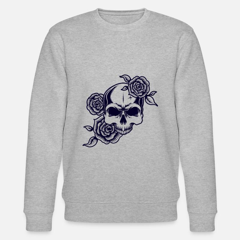 Le crâne - Sweat bio CHANGER Stanley/Stella Unisexe - gris chiné