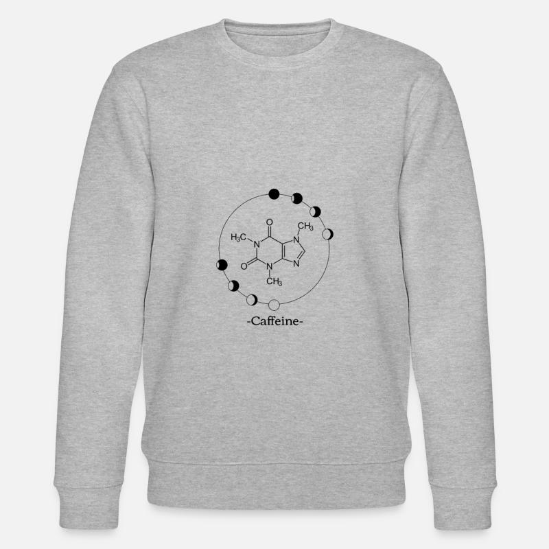 Caffeine molecule with outline - Stanley/Stella CHANGER Unisex Organic Sweatshirt - heather grey